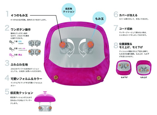 セール品 かわいいマッサージ機能付きクッション モーミン